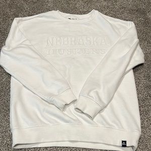 Nebraska Crewneck White- Gameday Social Apparel Co